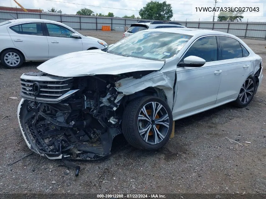 1VWCA7A33LC027043 2020 Volkswagen Passat 2.0T Sel