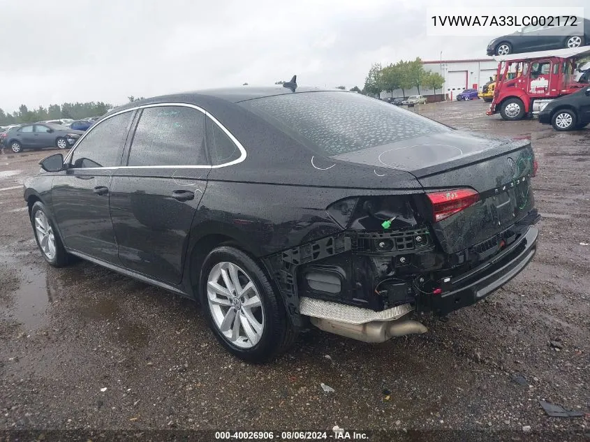 1VWWA7A33LC002172 2020 Volkswagen Passat 2.0T Se