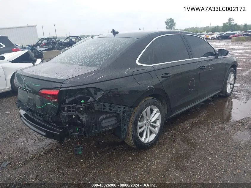 1VWWA7A33LC002172 2020 Volkswagen Passat 2.0T Se