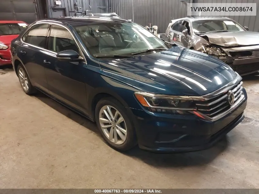 2020 Volkswagen Passat 2.0T Se VIN: 1VWSA7A34LC008674 Lot: 40067763