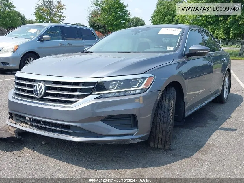 1VWWA7A31LC009749 2020 Volkswagen Passat 2.0T Se