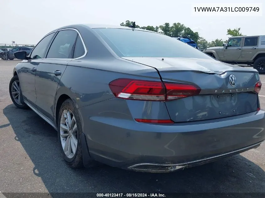 1VWWA7A31LC009749 2020 Volkswagen Passat 2.0T Se