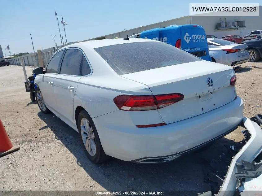 2020 Volkswagen Passat Se VIN: 1VWWA7A35LC012928 Lot: 40154252