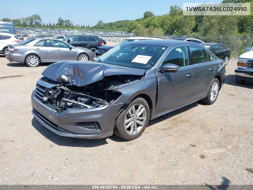 2020 Volkswagen Passat 2.0T Se VIN: 1VWSA7A36LC024990 Lot: 40193754