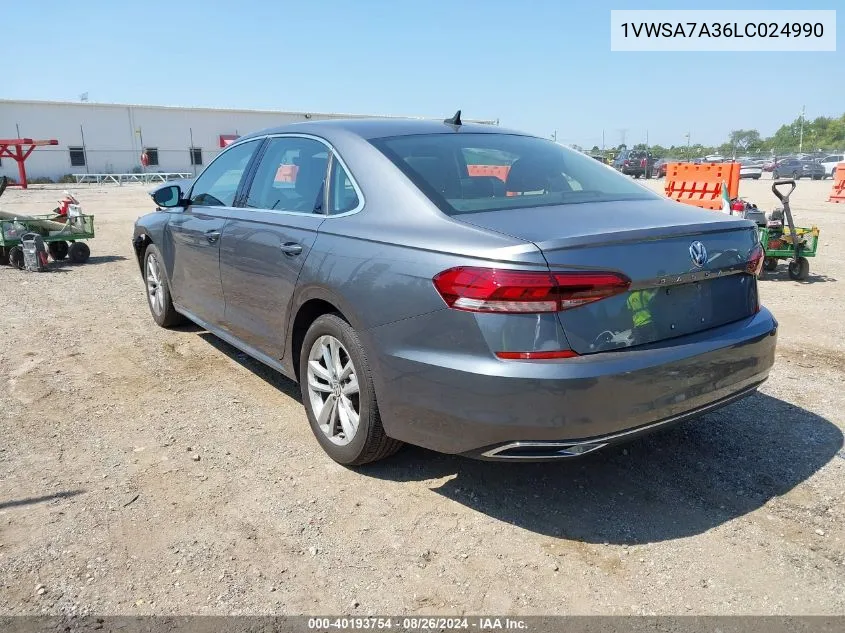 1VWSA7A36LC024990 2020 Volkswagen Passat 2.0T Se