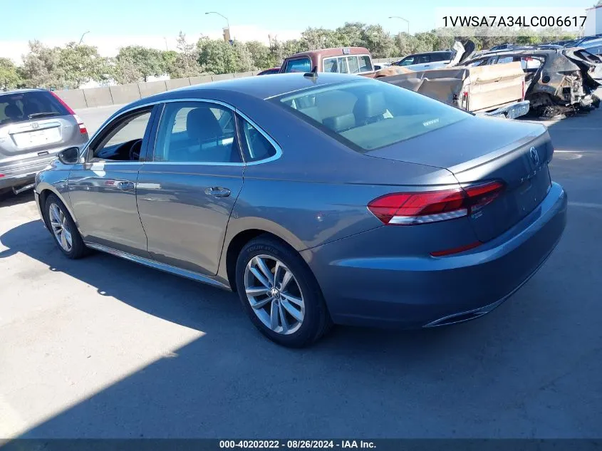 2020 Volkswagen Passat 2.0T Se VIN: 1VWSA7A34LC006617 Lot: 40202022