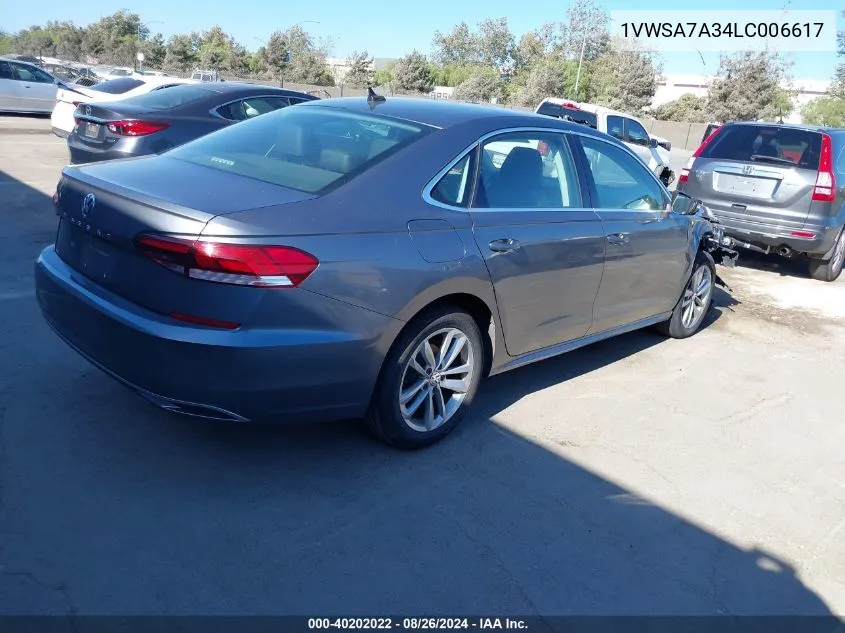 1VWSA7A34LC006617 2020 Volkswagen Passat 2.0T Se