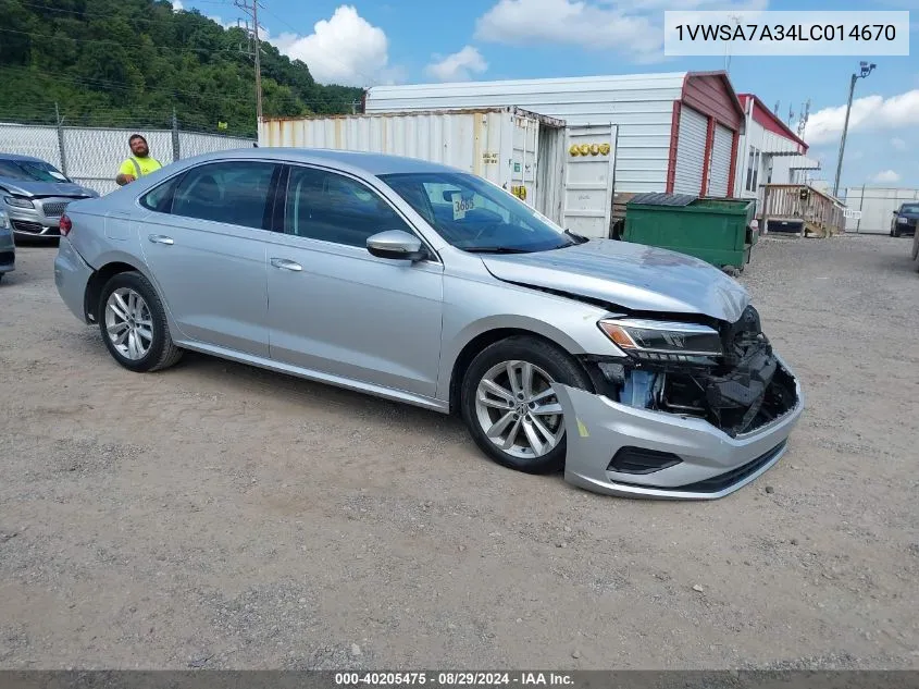 2020 Volkswagen Passat 2.0T Se VIN: 1VWSA7A34LC014670 Lot: 40205475