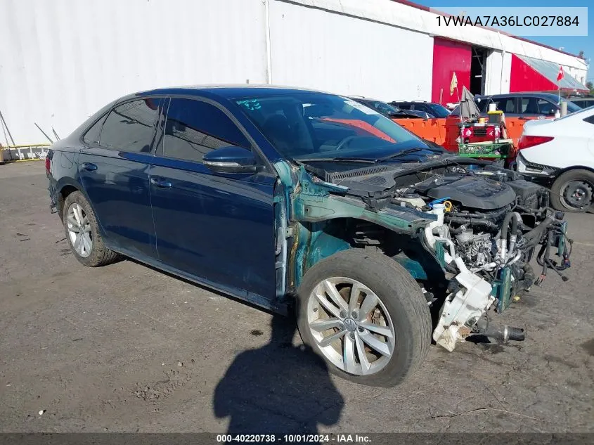 2020 Volkswagen Passat 2.0T S VIN: 1VWAA7A36LC027884 Lot: 40220738