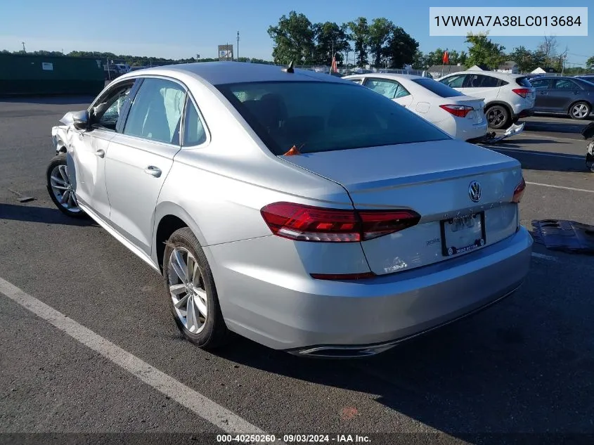 2020 Volkswagen Passat 2.0T Se VIN: 1VWWA7A38LC013684 Lot: 40250260