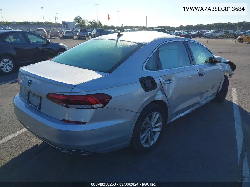 1VWWA7A38LC013684 2020 Volkswagen Passat 2.0T Se