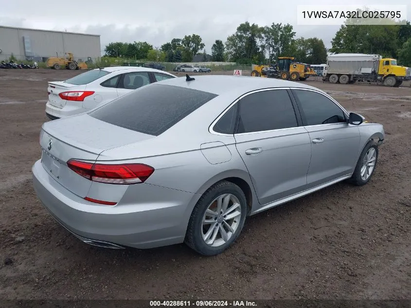 1VWSA7A32LC025795 2020 Volkswagen Passat Se