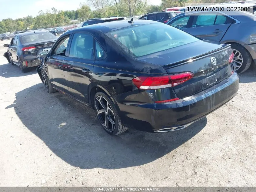 2020 Volkswagen Passat 2.0T R-Line VIN: 1VWMA7A3XLC022006 Lot: 40375771