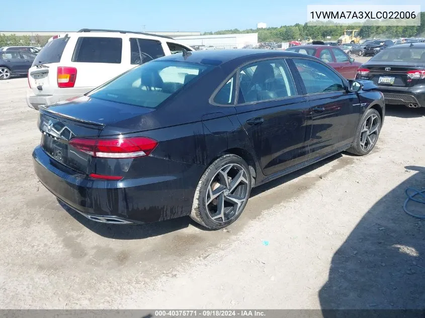 2020 Volkswagen Passat 2.0T R-Line VIN: 1VWMA7A3XLC022006 Lot: 40375771