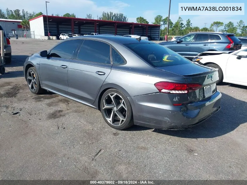 2020 Volkswagen Passat R-Line VIN: 1VWMA7A38LC001834 Lot: 40379602