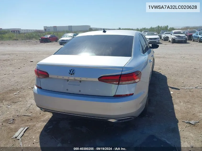 2020 Volkswagen Passat 2.0T Se VIN: 1VWSA7A32LC020628 Lot: 40380255