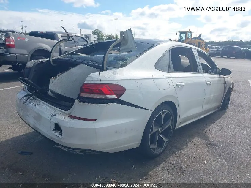 2020 Volkswagen Passat 2.0T R-Line VIN: 1VWMA7A39LC014883 Lot: 40398946