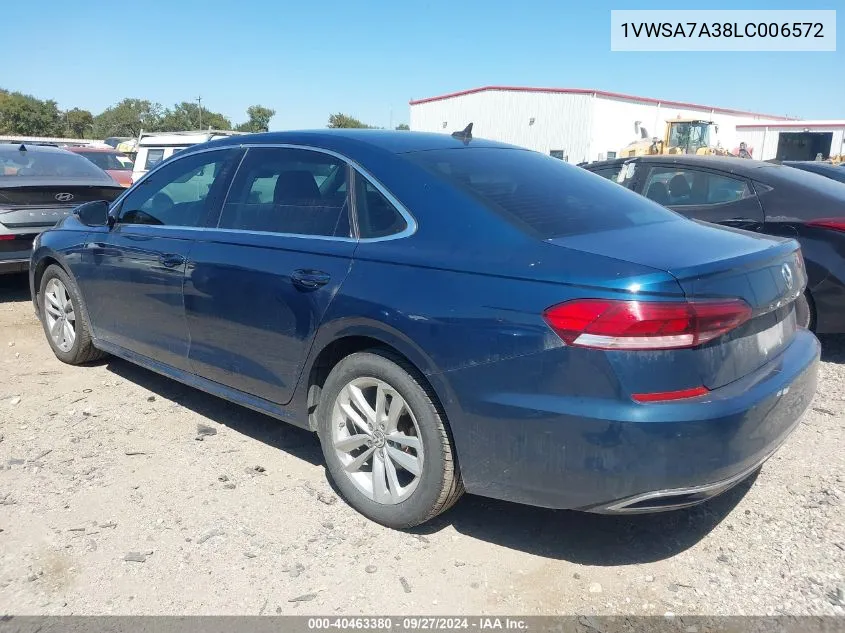 2020 Volkswagen Passat 2.0T Se VIN: 1VWSA7A38LC006572 Lot: 40463380