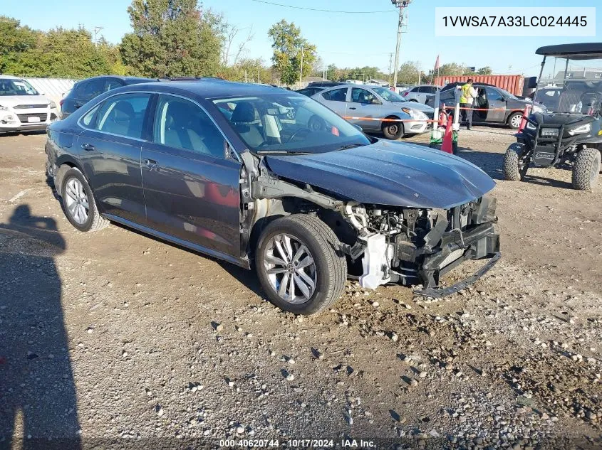 2020 Volkswagen Passat 2.0T Se VIN: 1VWSA7A33LC024445 Lot: 40620744