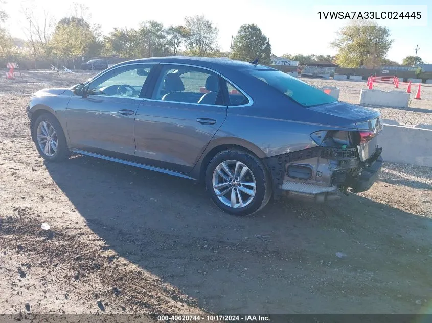 2020 Volkswagen Passat 2.0T Se VIN: 1VWSA7A33LC024445 Lot: 40620744