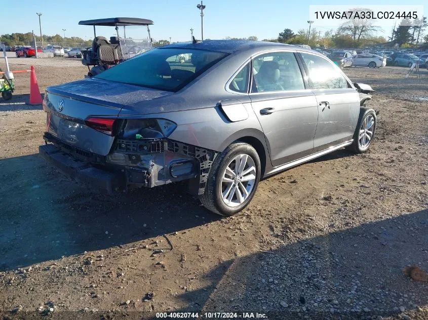 2020 Volkswagen Passat 2.0T Se VIN: 1VWSA7A33LC024445 Lot: 40620744