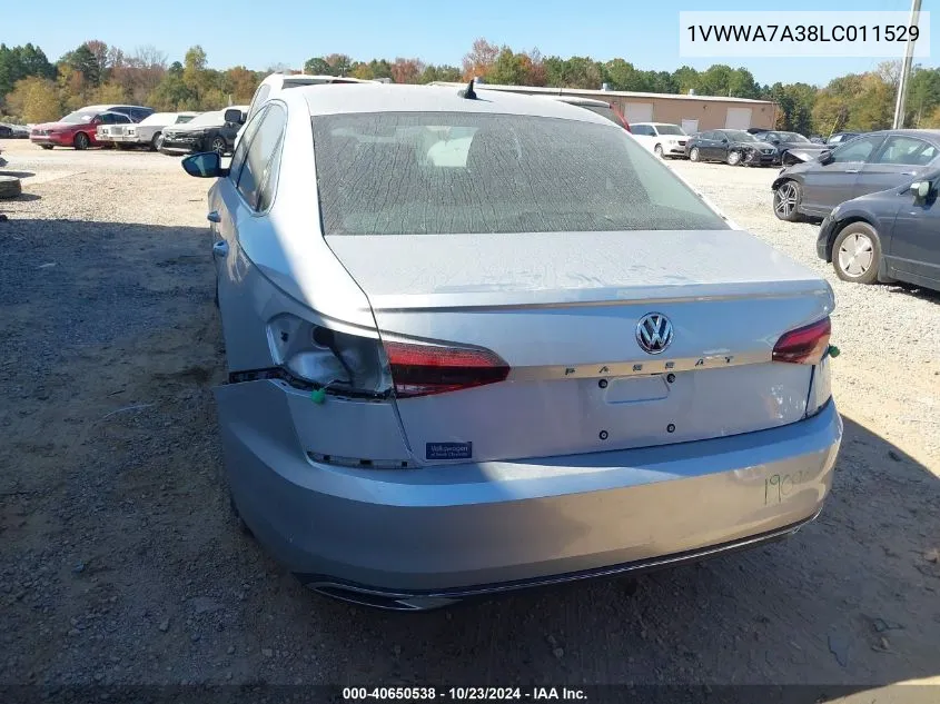 2020 Volkswagen Passat 2.0T Se VIN: 1VWWA7A38LC011529 Lot: 40650538