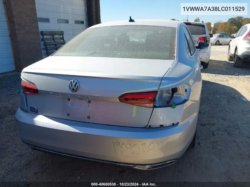 2020 Volkswagen Passat 2.0T Se VIN: 1VWWA7A38LC011529 Lot: 40650538