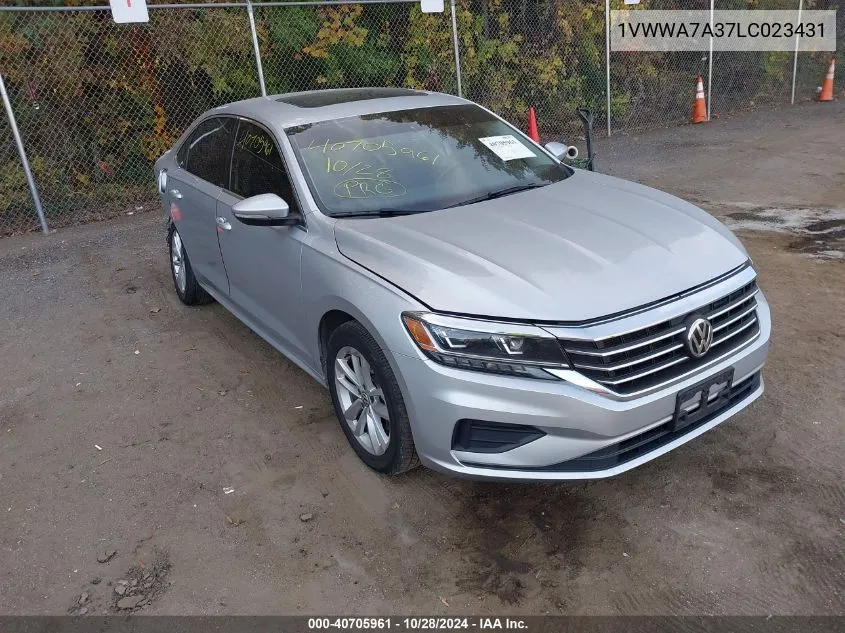 2020 Volkswagen Passat 2.0T Se VIN: 1VWWA7A37LC023431 Lot: 40705961