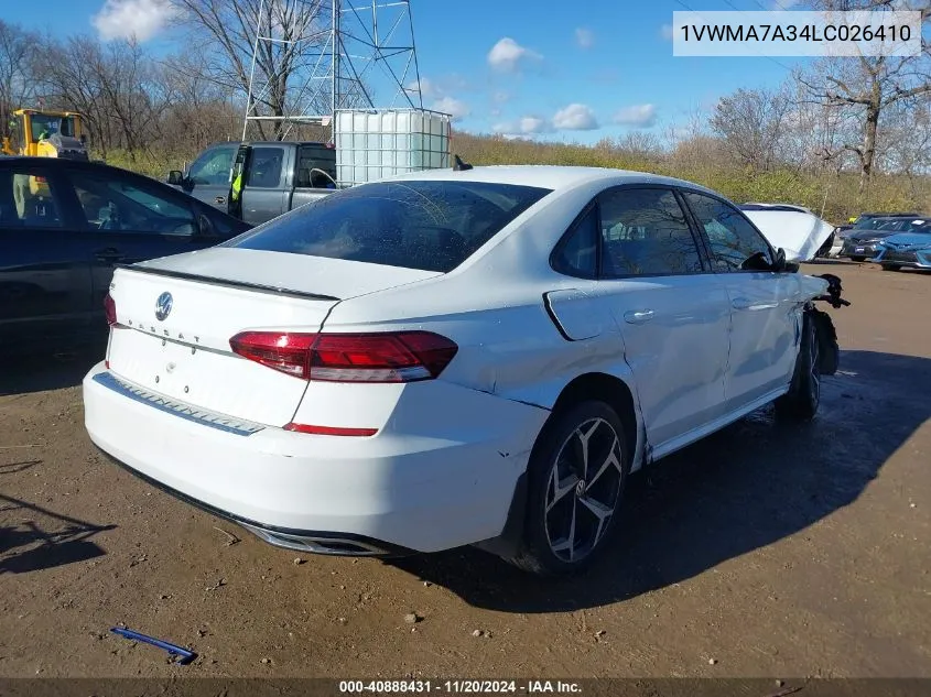 2020 Volkswagen Passat 2.0T R-Line VIN: 1VWMA7A34LC026410 Lot: 40888431