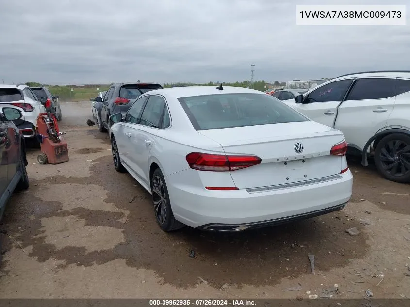 1VWSA7A38MC009473 2021 Volkswagen Passat Se