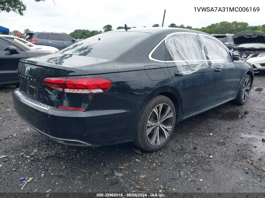 1VWSA7A31MC006169 2021 Volkswagen Passat 2.0T Se