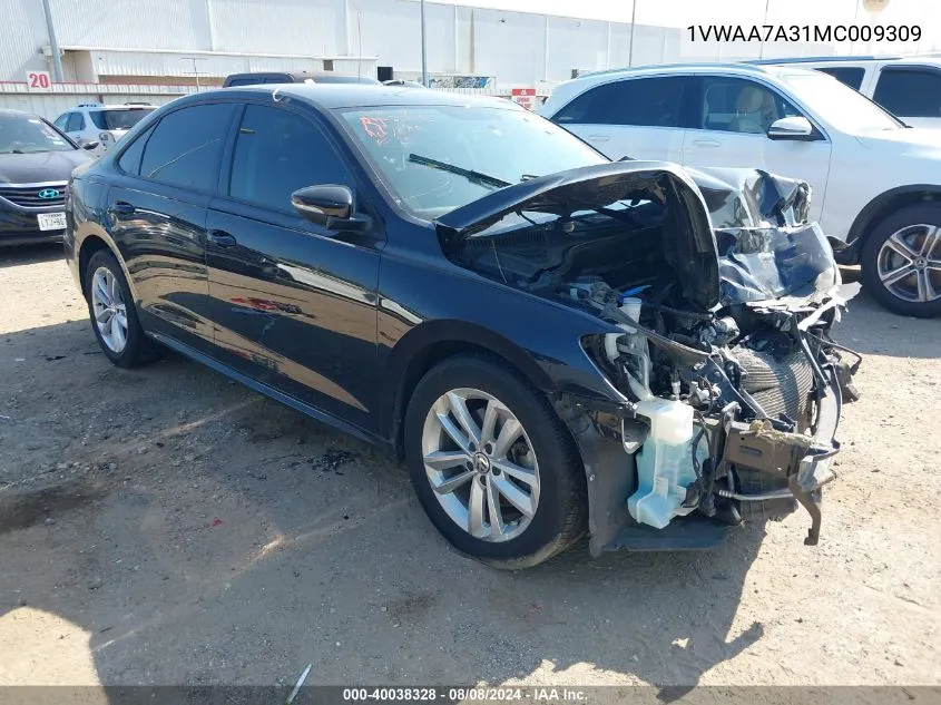 1VWAA7A31MC009309 2021 Volkswagen Passat 2.0T S