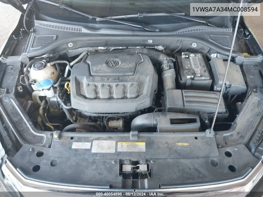 1VWSA7A34MC008594 2021 Volkswagen Passat Se