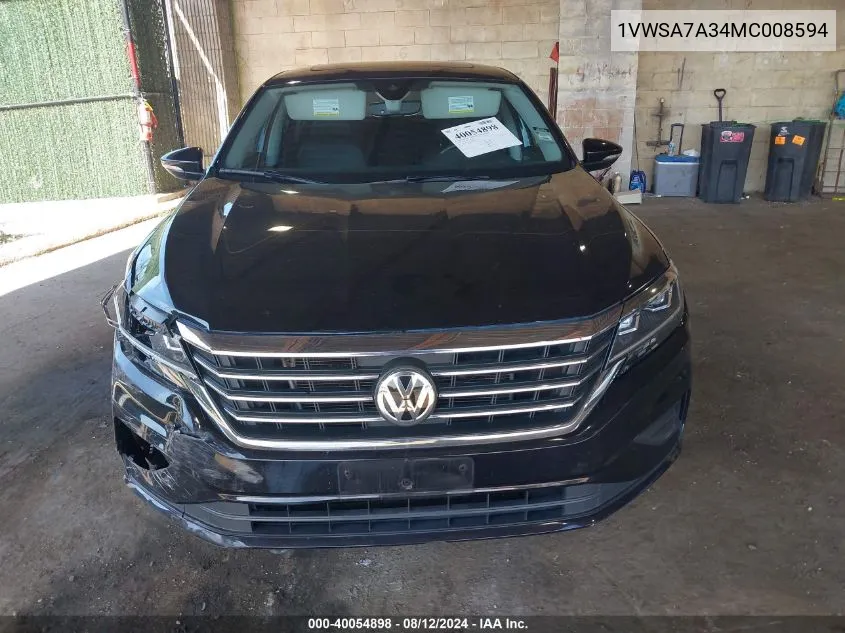 2021 Volkswagen Passat Se VIN: 1VWSA7A34MC008594 Lot: 40054898