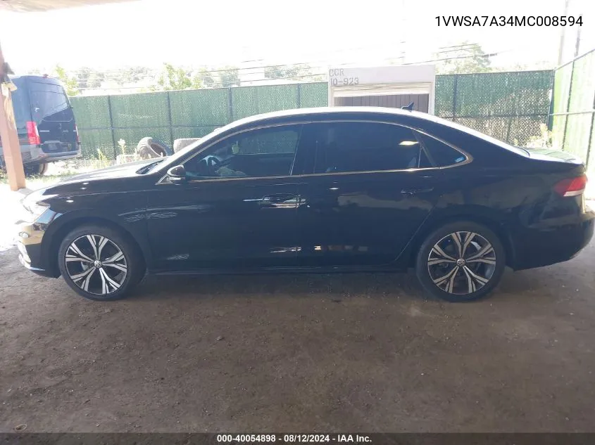 1VWSA7A34MC008594 2021 Volkswagen Passat Se