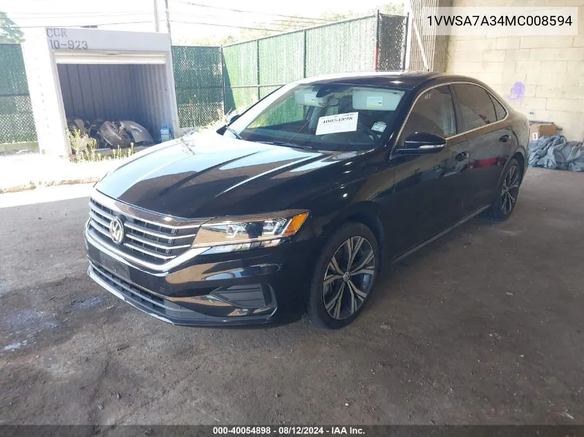 2021 Volkswagen Passat Se VIN: 1VWSA7A34MC008594 Lot: 40054898