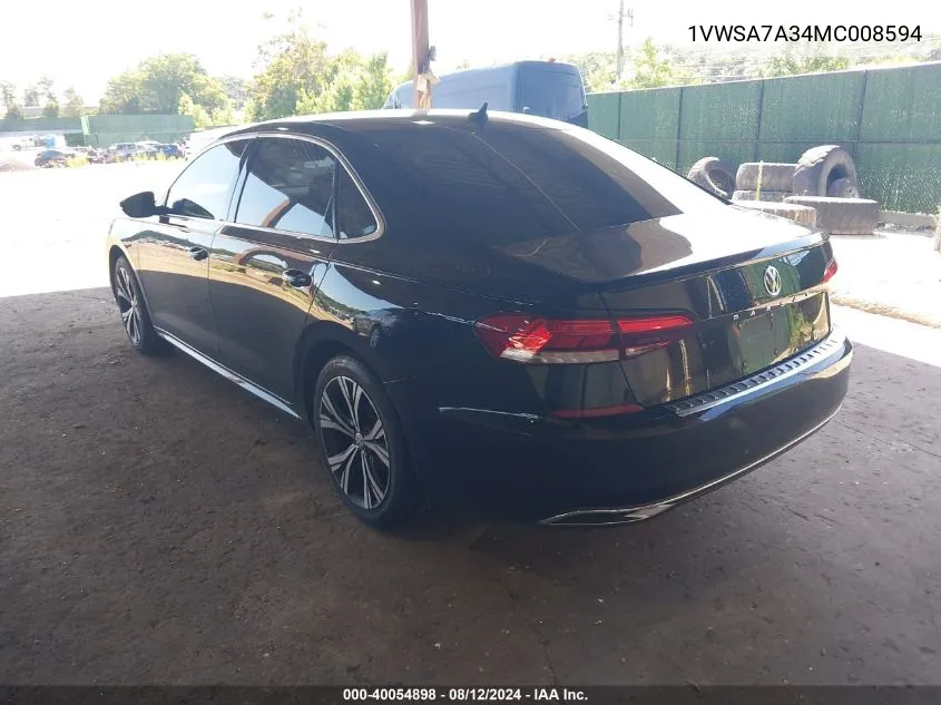 2021 Volkswagen Passat Se VIN: 1VWSA7A34MC008594 Lot: 40054898