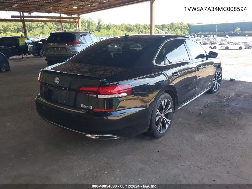 2021 Volkswagen Passat Se VIN: 1VWSA7A34MC008594 Lot: 40054898