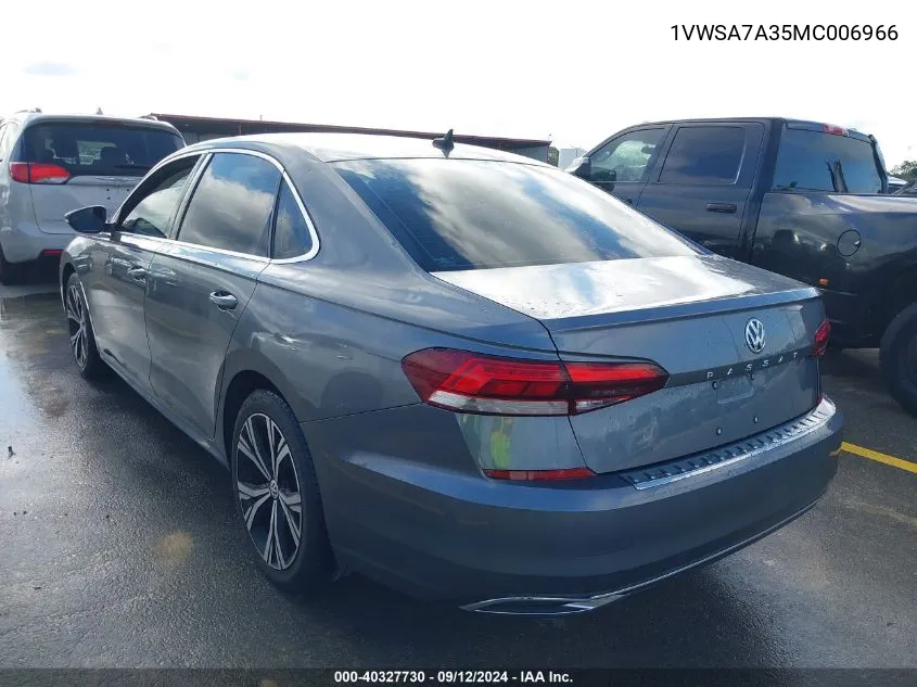 1VWSA7A35MC006966 2021 Volkswagen Passat Se