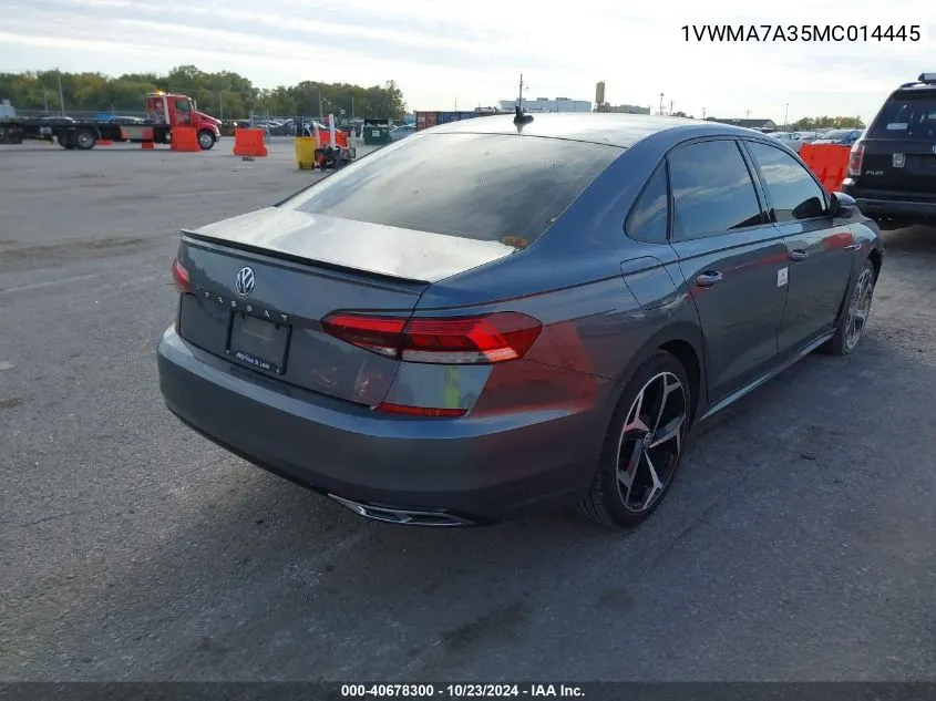 2021 Volkswagen Passat 2.0T R-Line VIN: 1VWMA7A35MC014445 Lot: 40678300