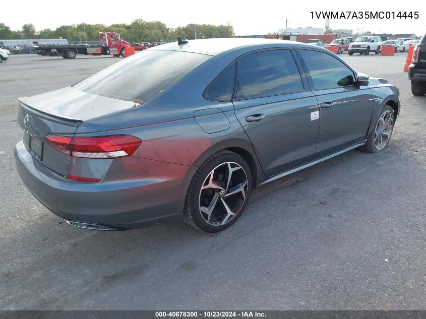 2021 Volkswagen Passat 2.0T R-Line VIN: 1VWMA7A35MC014445 Lot: 40678300