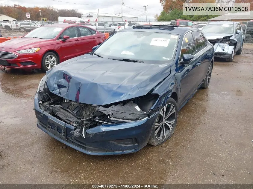 2021 Volkswagen Passat 2.0T Se VIN: 1VWSA7A36MC010508 Lot: 40779275