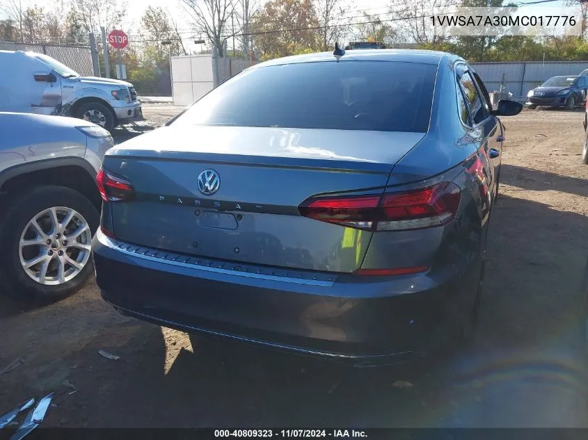 2021 Volkswagen Passat 2.0T Se VIN: 1VWSA7A30MC017776 Lot: 40809323