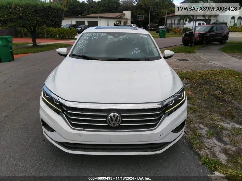 2021 Volkswagen Passat 2.0T Se VIN: 1VWSA7A39MC008428 Lot: 40899495