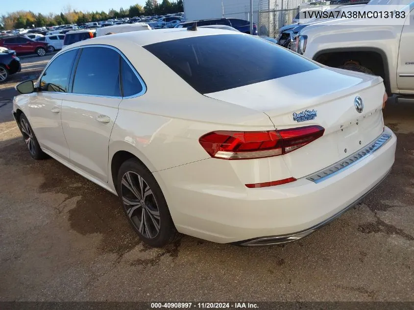 2021 Volkswagen Passat 2.0T Se VIN: 1VWSA7A38MC013183 Lot: 40908997