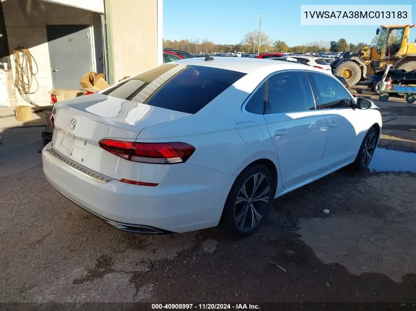 2021 Volkswagen Passat 2.0T Se VIN: 1VWSA7A38MC013183 Lot: 40908997