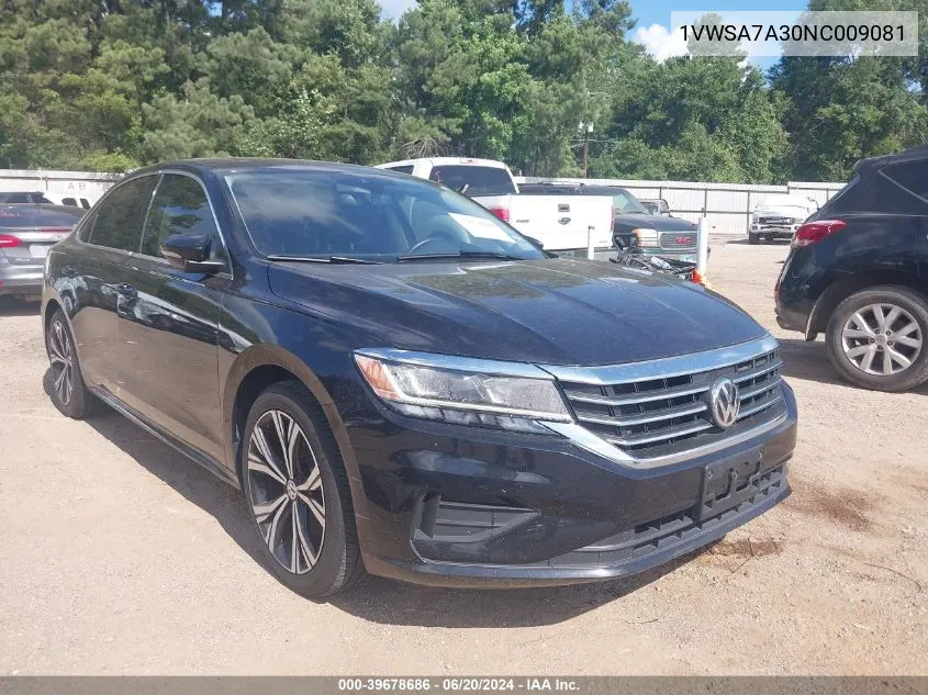 2022 Volkswagen Passat 2.0T Se VIN: 1VWSA7A30NC009081 Lot: 39678686