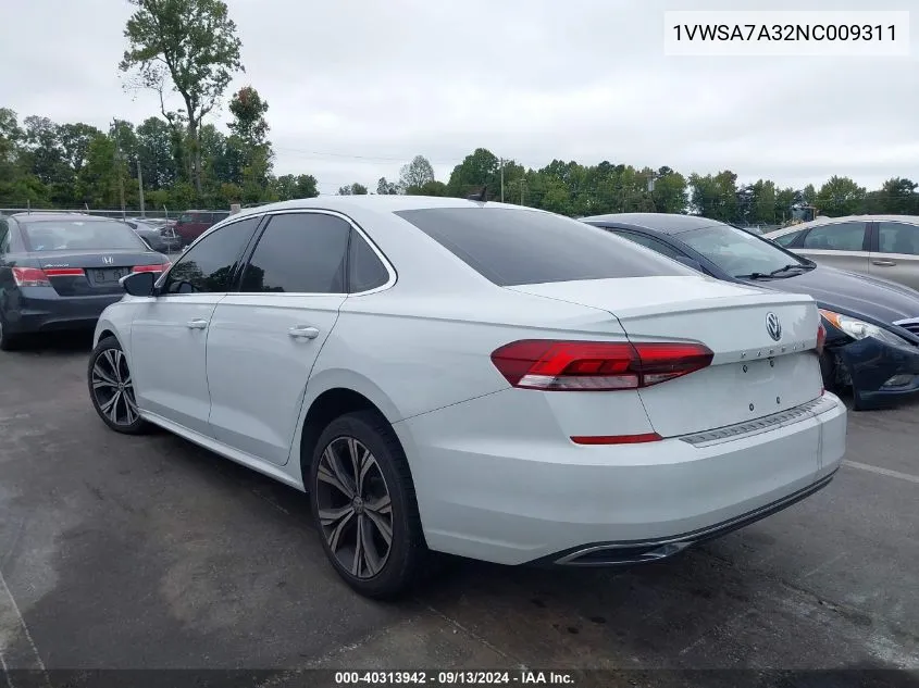 2022 Volkswagen Passat Se VIN: 1VWSA7A32NC009311 Lot: 40313942