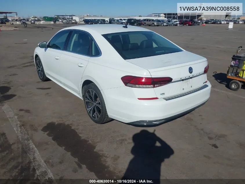 1VWSA7A39NC008558 2022 Volkswagen Passat 2.0T Se