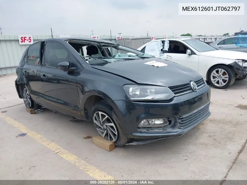 2018 Volkswagen Polo VIN: MEX612601JT062797 Lot: 39252120